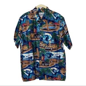 Reyn Spooner Woody Wagons Hawaiian Surf Top